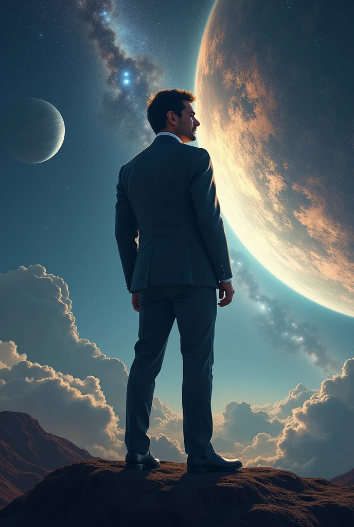 Create image of rahul gandhi in space