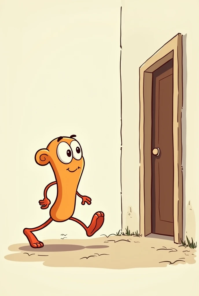 cartoon picture of a walking foot stepping to the door
