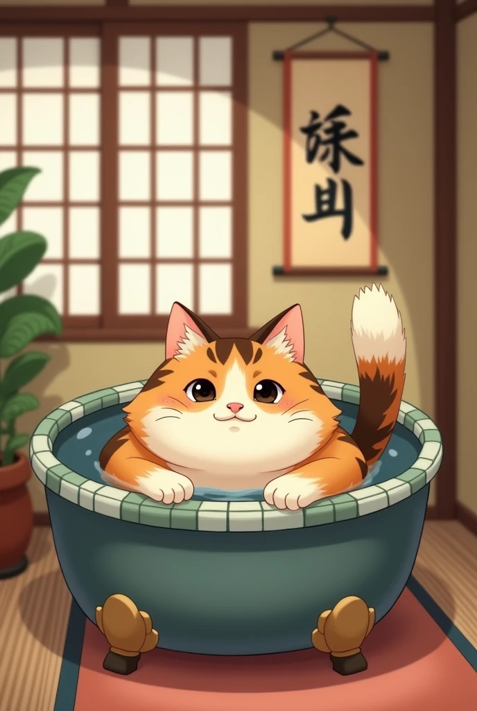 Japan Cat and bath Retro