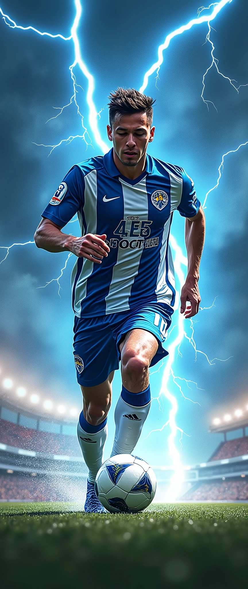 (masterpiece:1.2,Exceptional Quality,mirror-like,Cinematic Experience,Photorealistic:2.0,RAW Photos:2.0),8k,wallpaper,,(male:2.0),(Premier League:2.0),(Brighton & Hove Albion FC:2.0),(Kaoru Mitoma:2.0),(soccer player:2.0),(front:2.0),(Shooting Motion:2.0),(dynamic:2.0),(Depicts violent electrical discharges in the atmosphere:2.0),(Motion Blur:2.0),(Detailed hand drawing:2.0)