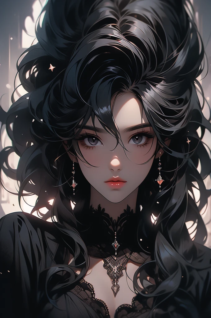 1 girl, black dress, black skin, abyss, darkness