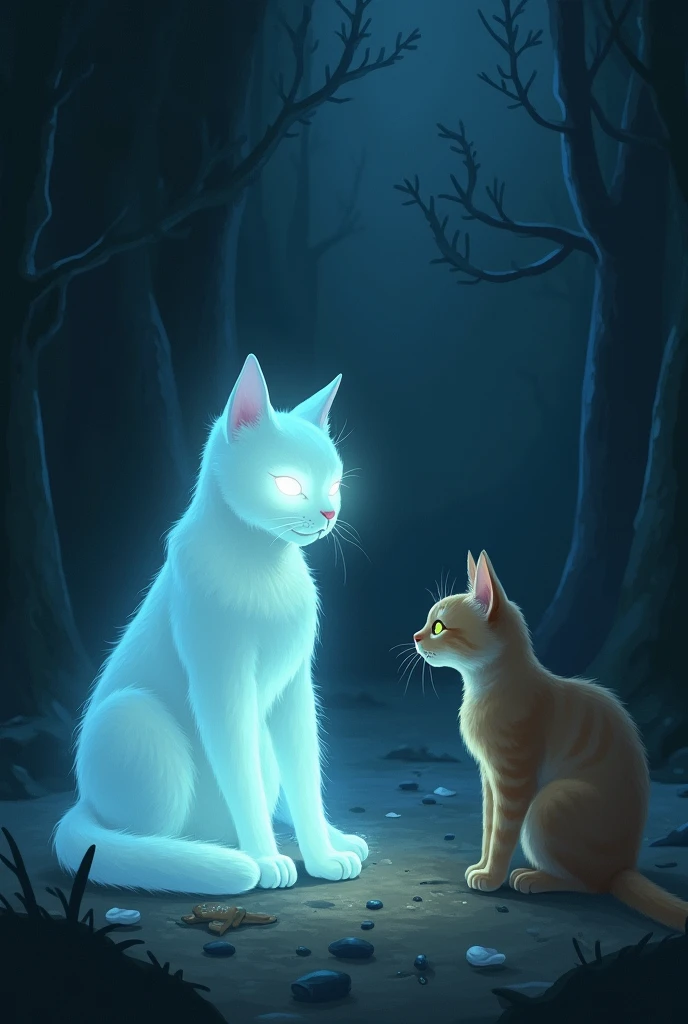 Midnight Meetings: At midnight, the ghost cat appears to the new cat with a different meal each night. As they share these meals in the spectral realm, the new cat must piece together the ghost’s unfinished business.