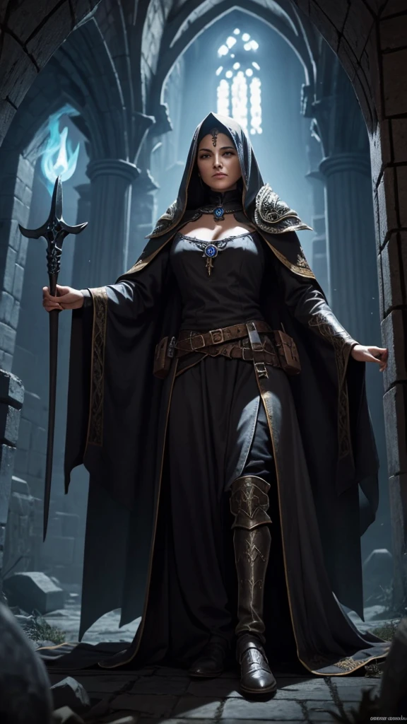 Medieval fantasy necromancer