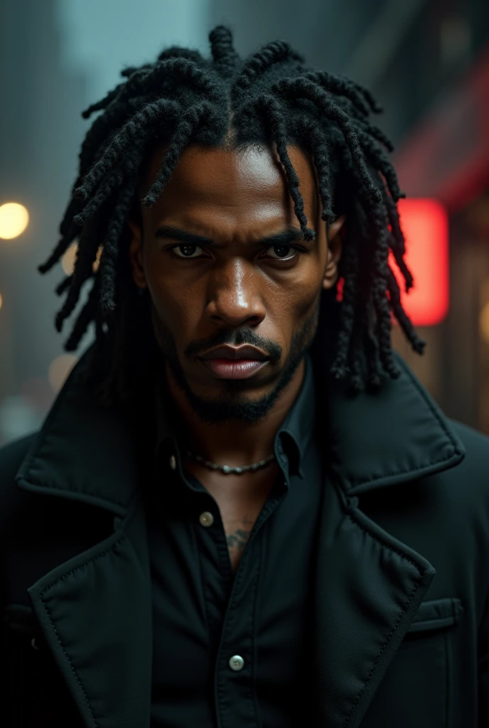 Jude Bellingham (photorealism:1.2), handsome young man, dark skin, black hair with dreadlocks , British, gangster, drug dealer,