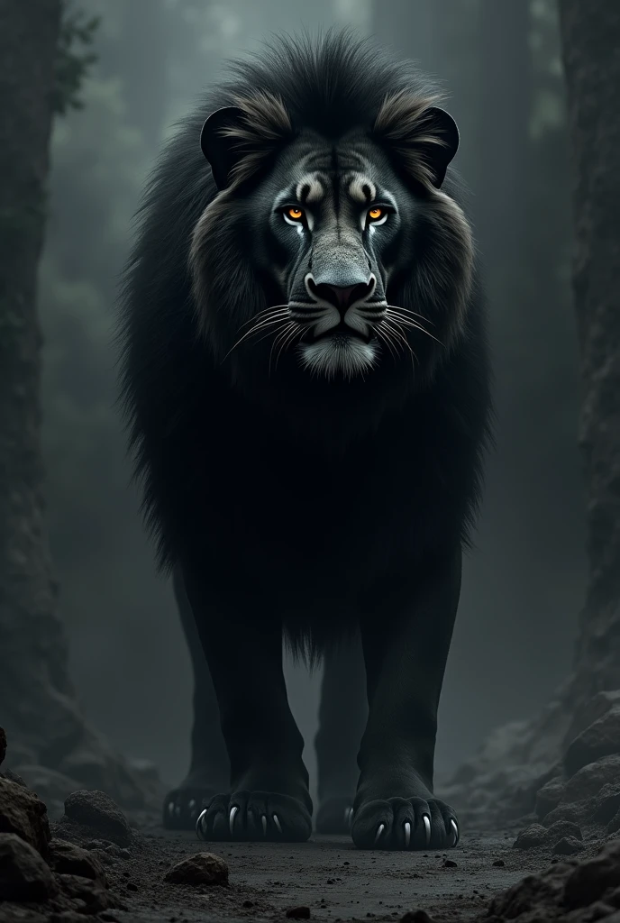 Lion in black colour