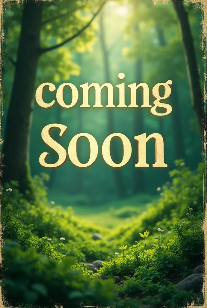 Create a green background image coming soon written in the centre of the page theme is vintage for instagram post