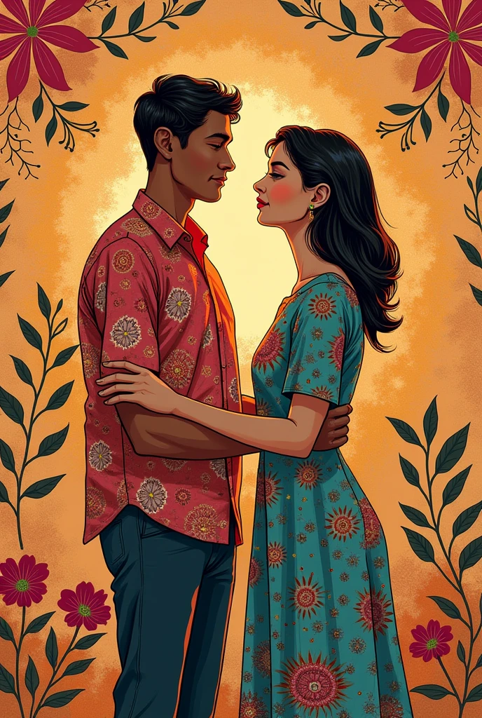 man and woman in batik apply gender equality