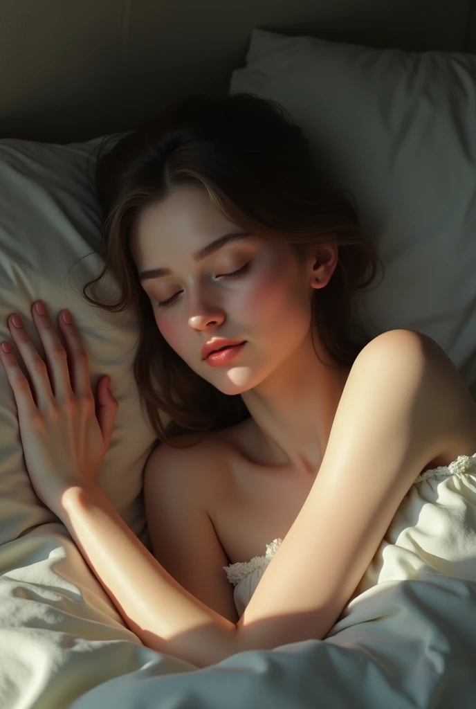 A girl sleep nude