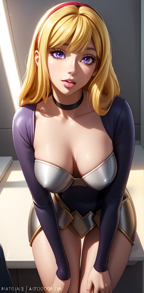 (work of art), multiple people, 2girl, 1boy, lux101, kudelia aina bernstein, (purple eyes:1.1), long hair, blonde hair, bangs, blunt bangs, open eyes, cute, Female, Woman, Female characteristics, high quality, roupas aesthetics, professional angle, (rule of thirds), Female characteristics, spring time, (ink mist), (natta), (vibrant light), (bold makeup), ( medium breasts), nude breasts, black choker, Body cute, gorgeous eyes, glare eyes, beautiful mouth, beautiful lips, (best quality, ultra detail, photorealistic: 1.39 ), bright and vibrant colors, studio lighting, slutty expression, slutty smile, seducer, office, two women, doubleblowjob, licking with the tongue