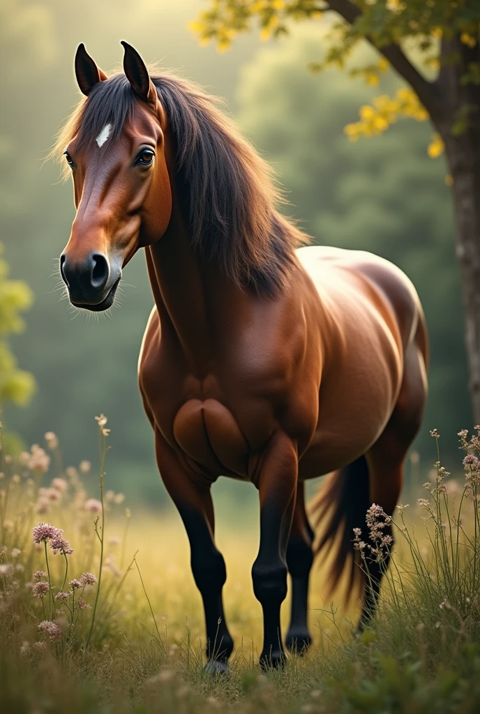 photo of a horse without a hand