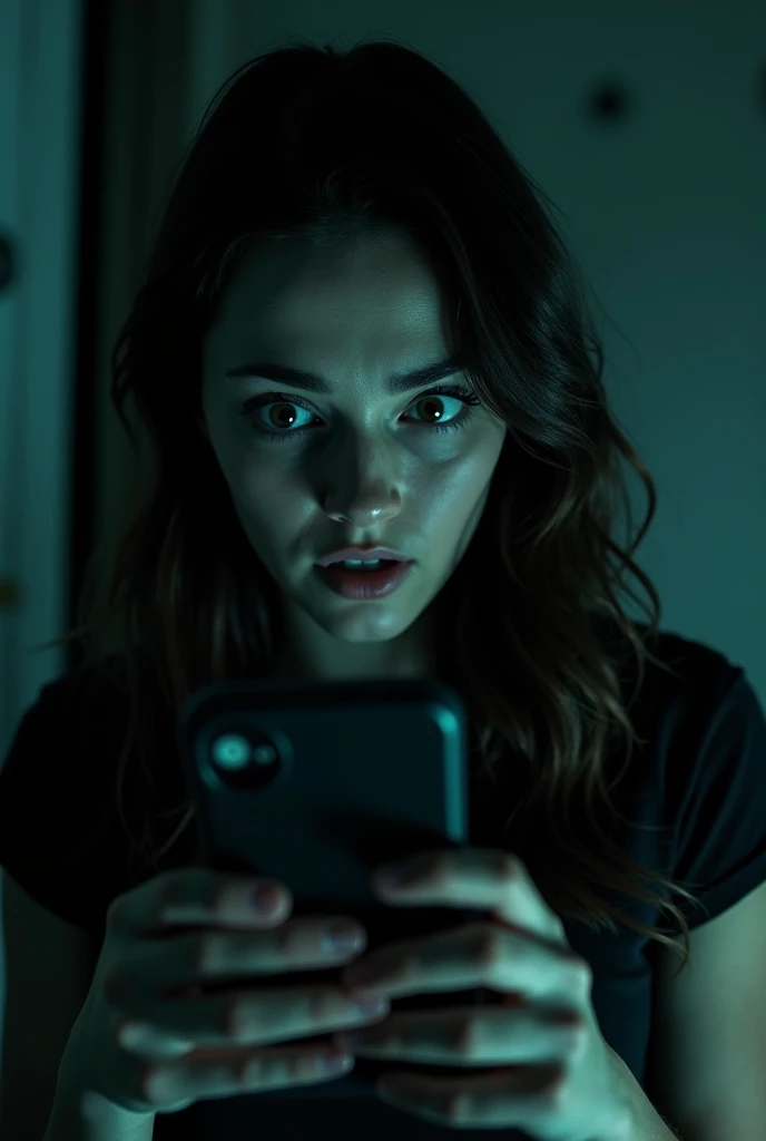A shadowy, eerie view of the bedroom wall, with a hint of a scratching mark and a subtle, sinister texture.
Jessica’s face showing fear and realization, with her eyes wide and her mouth slightly open as she processes the chilling message.
The interior of a dark closet door, with an ominous, faint light seeping through the cracks, suggesting something unsettling within.
A close-up of Jessica’s trembling hand, holding the phone with the photo message, her fingers clearly showing anxiety.
The wall of Jessica’s bedroom with visible, frantic scratching marks, suggesting an intense struggle or disturbance from inside.
A perspective shot from inside the closet, looking out towards the bedroom with the faint outline of scratching marks visible on the wall.
Jessica’s bedroom with the bed in disarray, indicating her sudden movement or disturbance as she reacts to the scratching sound.
A detailed shot of the photo message on Jessica’s phone, showing a clear image of her sleeping in bed, with a faint shadow or light indicating the vantage point of the photo.
A shot of the dark, ominous corner of Jessica’s bedroom, with the scratching sound intensifying, creating a palpable sense of dread.
A ghostly image of the wall with eerie shadows or light distortions, enhancing the sense of something lurking behind the surface.
Jessica’s face in close-up, illuminated by the phone’s screen, showing a mix of confusion and terror as she processes the unknown messages.
An exterior view of Jessica’s apartment building at night, with a focus on the window of her bedroom, hinting at the tension and mystery inside.