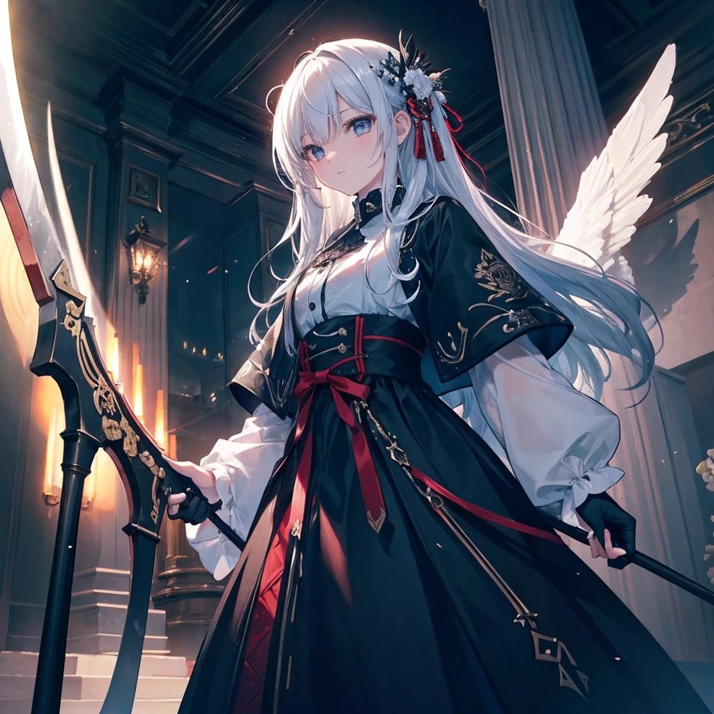 (Very detailed8K壁紙),(Very detailed),(Highest quality),(masterpiece),(Very detailed),(Cinema Lighting),(original),Cold Light,Angel of Death, Big Scythe