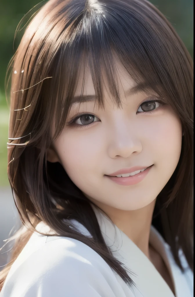 best quality, face focus, soft light, ultra high res, (photorealistic:1.4), RAW photo,(Shinozaki Ai), (fair skin),
1 Japanese girl, solo, cute, smile, (pupil, lights in the eyes),  detailed beautiful face,(high resolution detail of human skin texture),long hair,(portrait), upper body, Japanese white kimono