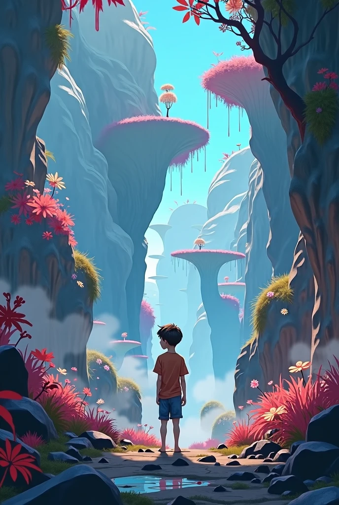 A boy with sleeper built shy and simple intro vert in a amzing place