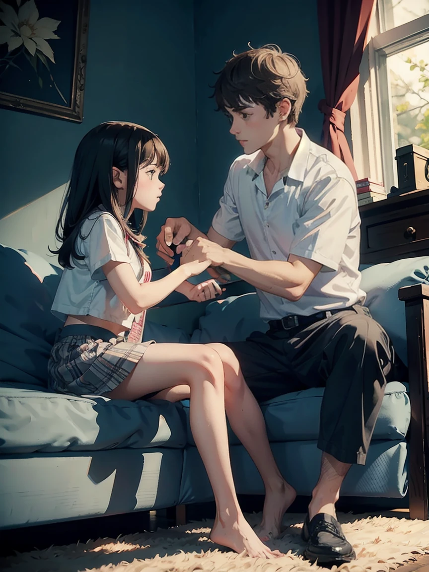 step brother takes care of step sister