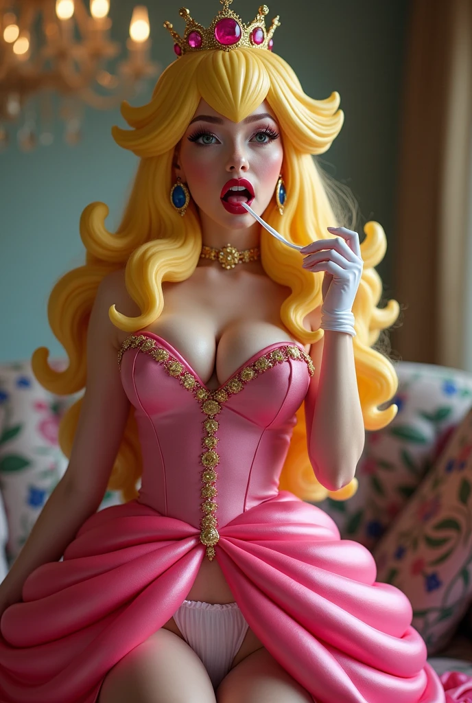 Rule 34 2d Princess peach as a bratty dominatrix spitting her saliva on your face while she is taking your money and being payed to be pretty and foot worshipped