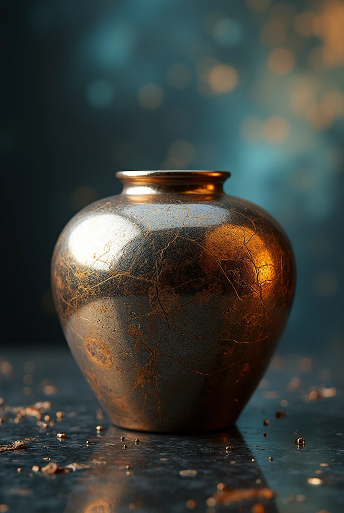Hyperrealistic_masterpiece, state_of_the_art_amazing_unreal_engine, "A ceramic jar made it from polished and reflectant clay ceramic from a still modern arrangement from a jar and still life inside the jar in kintsugi intricate setting", masterpiece, reflexions/refraction, ambient occlusion, subsurface scattering, LUMA/HDRI, nebula, galaxy.