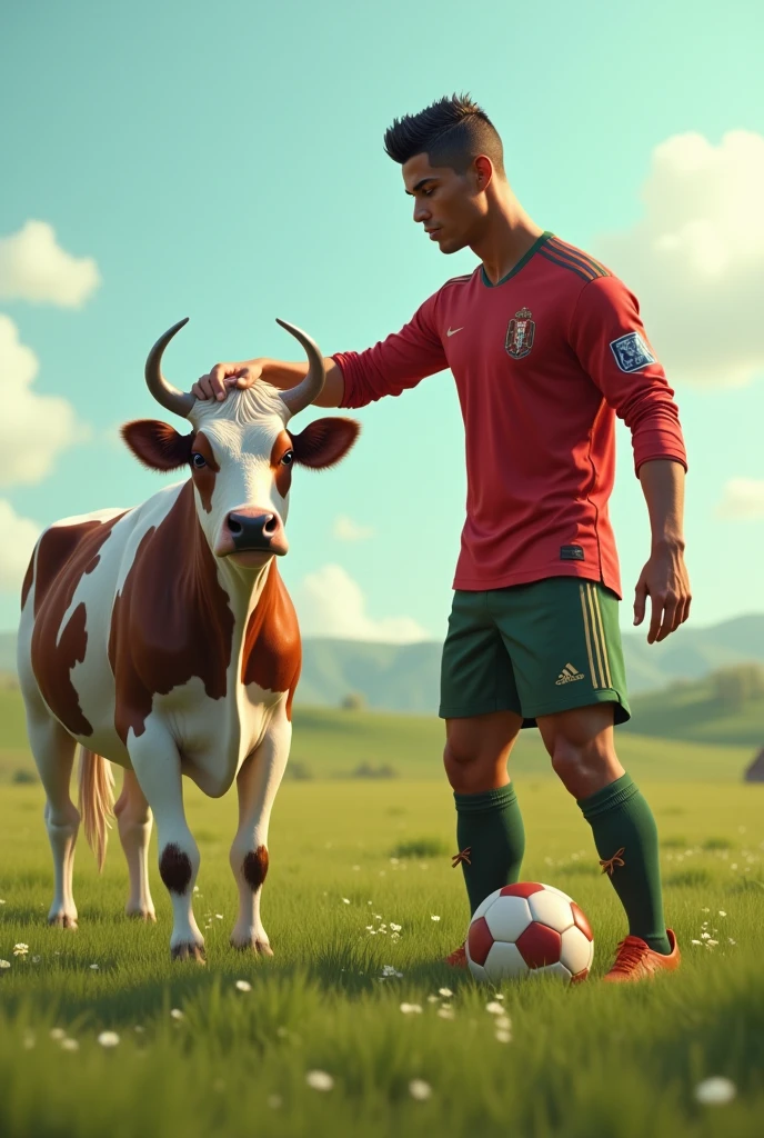 Ronaldo with cow