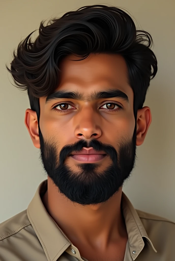 A 25 year Indian boys with beard and the boy's face most beautiful round shape