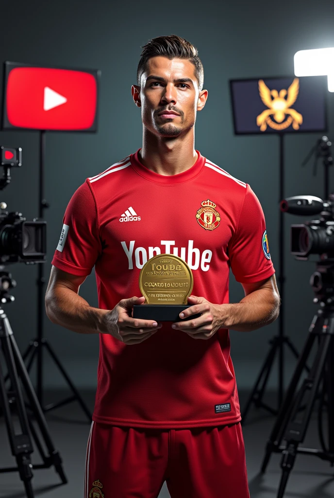 Ronaldo with YouTube gold Dutton