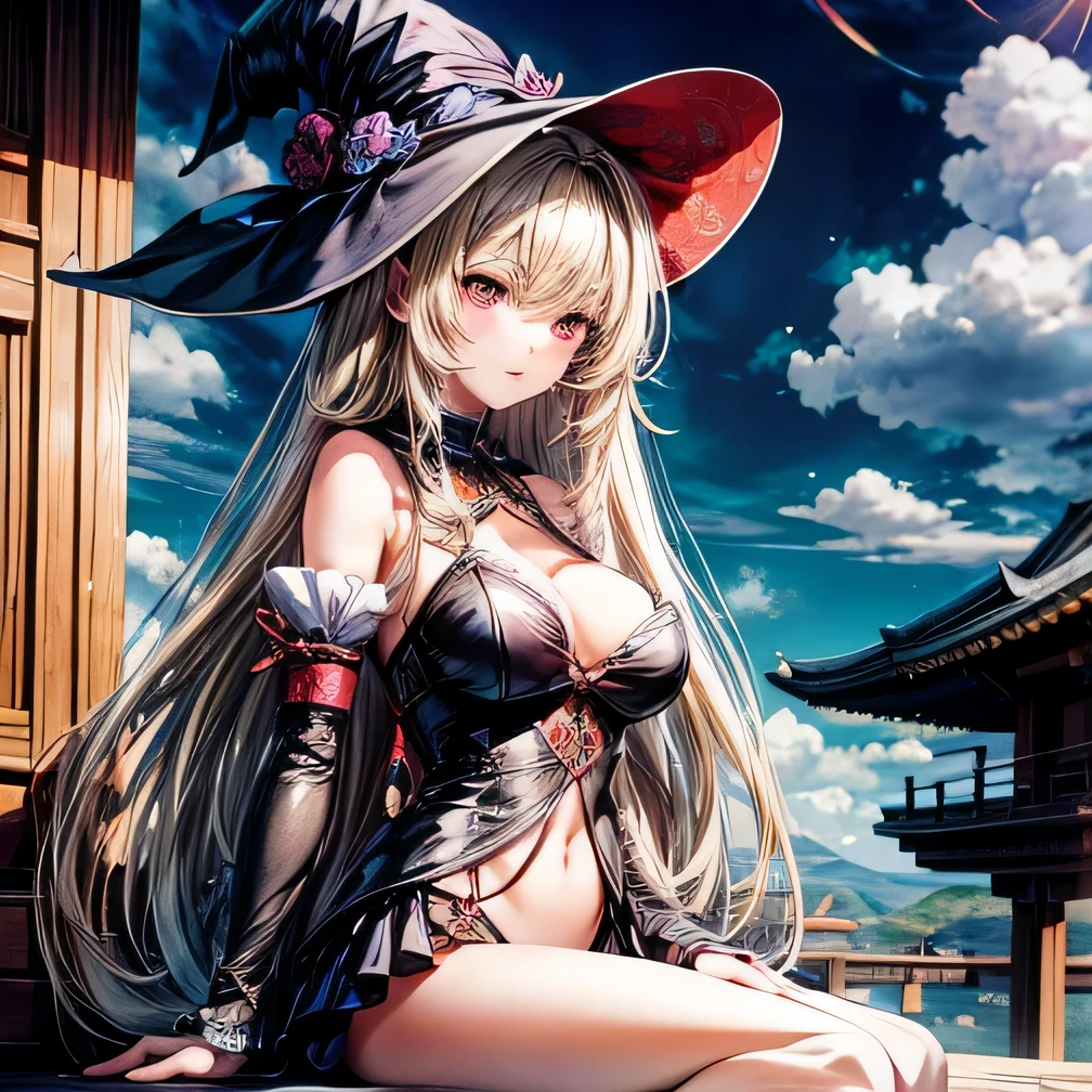 Oriental Project Marisa Kirisame beautiful girl witch Blonde long hair