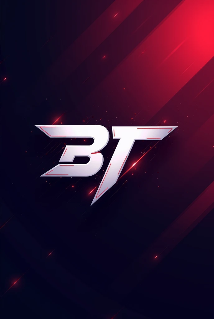 Make a logo emblem that consist only letters for BT a gaming clan , can you make it more abstract, make the background gradient violet,black,white,and red