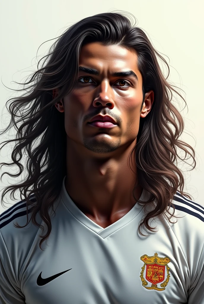Ronaldo with long hair