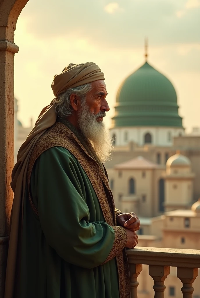 Old hafiz alim thinking about madina.