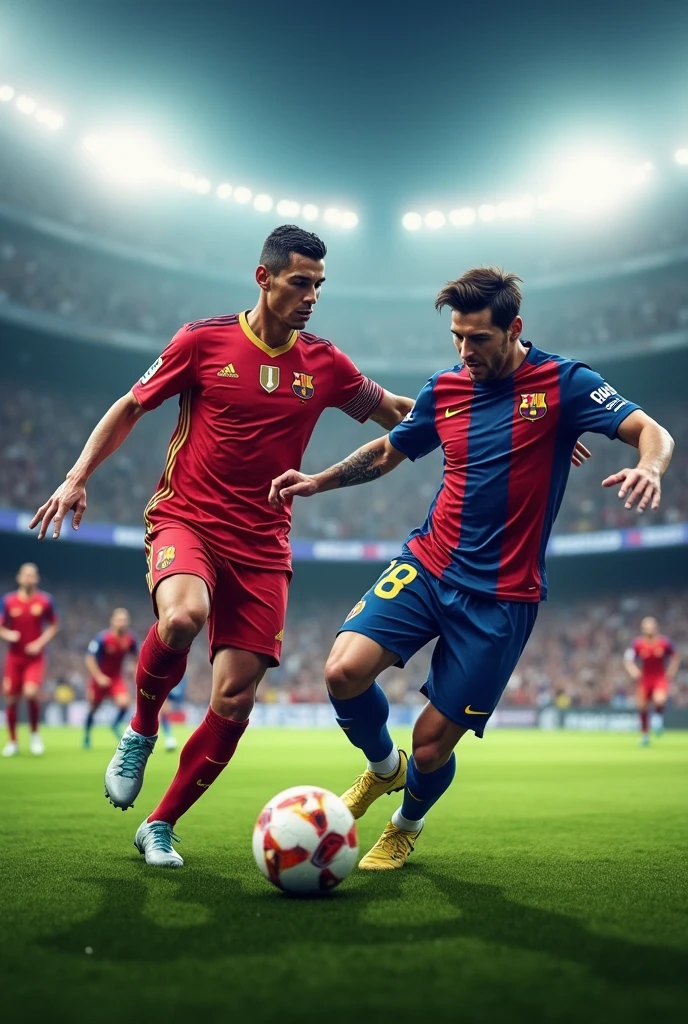 Ronaldo with Messi