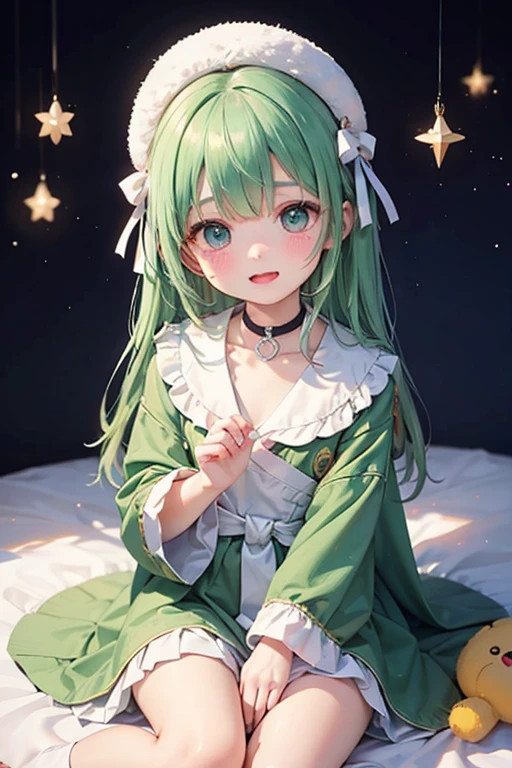 (Highest quality)、(Highest quality)、cute、(choker).eyes are emerald、cute服、Everyone turn around、Loved by everyone、