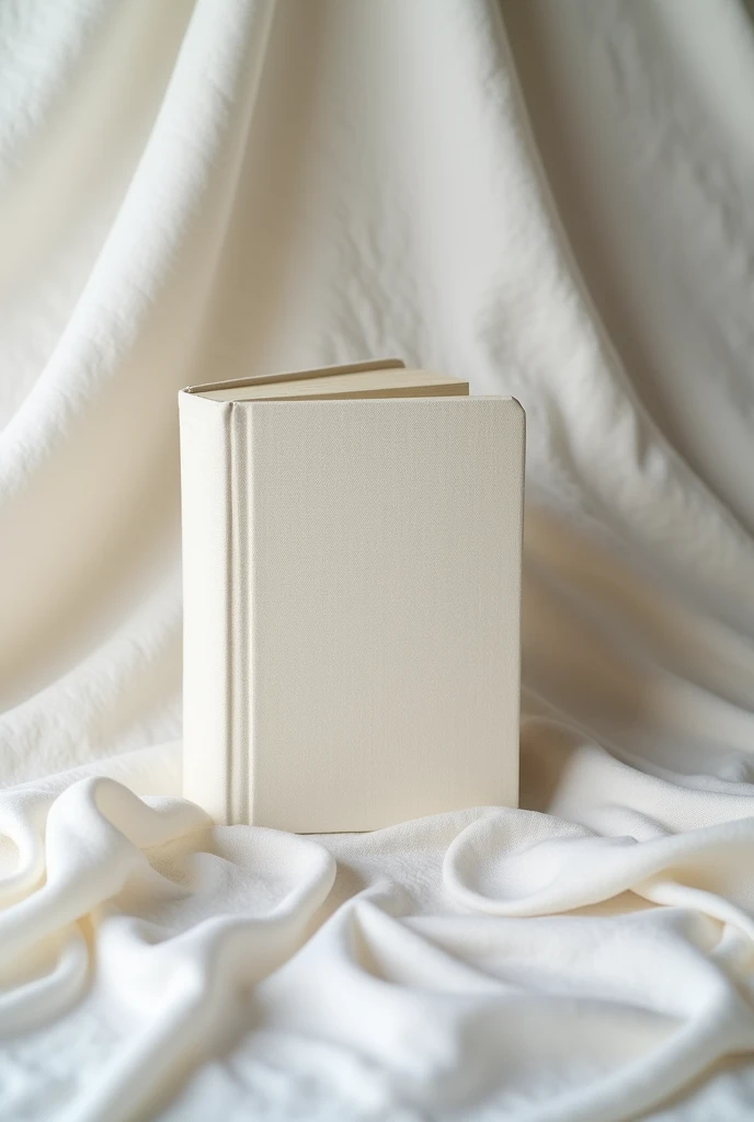 Closed photo album in a white cloth with album