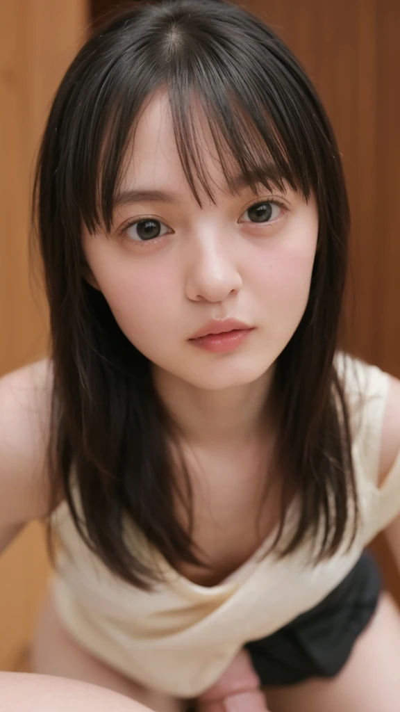 ((highest quality), 4k, High resolution, masterpiece), 

(flat lighting:1.6), 

((Staring straight into the camera:1.6)), 

a 13 yo perfectly beautiful girl(neat and clean:1.6, delicate:1.8, juvenile:1.6, cute face like japanese teen idol:1.6, slim:1.6, childish:1.4, Pale skin:1.2), 

detailed beautiful face(baby face:1.8, small face:1.8, No makeup:1.6, parted lips:1.4), 

Beautifully detailed eyes(Symmetrical eyes, Big round eyes:1.8, Shining Eyes:1.4, Delicate eyebrows, delicate eyelashes, eye bags:1.2),  

skinny model body(Delicate clavicle:1.4, Narrow shoulders:1.4, flat chest:1.1, small nipples:1.6, pussy with no hairs:1.6, flat abs:1.4, Thin arms:1.2, Tight waist:1.2, small ass:1.4, Thin legs:1.2, Thin thighs:1.2, Thin neck:1.2), 

hair bun:1.6, open forehead:1.6, (no panties:1.8), (missionary sex:1.8)
