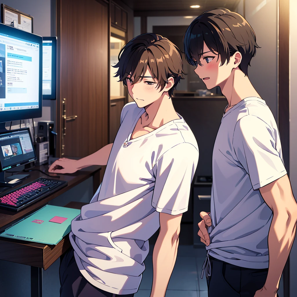 TRP,(cool:1.4),(cool:1.4),(さわやか運動系man),(Virginity),(man:1.4), (イケメンman:1.4), (ラッキースケベman主人公:1.4), Claiming natural charm, longing,Sense is high,未成年manの魅力, man学生風, manVTuber, VR game commentator, People-pleaser, メタバースplayヤー, Appearance fraudster, vitality,Boys Love, (理不尽な兄弟共にBoys Loveエロ対象化),field,Boys Loveevent,,,,,(兄弟Yaoi:1.4),,(Yaoi:1.4),,(2boy:1.4),(2boy:1.4),,(play:1.4),,,Open up,,Chosen by Eros, (ラッキーBoys Loveのスケベ被害者),Erotic creation,!!?, (manのラフ服の調整), official,event,White hoodie bro,Boys Loveの解像度が高い,,Boys Loveドラマスタイル,,The younger brother was jealous of his older brother.,,(Only the tall brother was suddenly forced to become a castrated man:1.4),,,High resolution,Smooth CG art,,Highest quality,,4K,,Highest quality,Anime symbols, Σ,Kuppaa, Huff puff,Stiff, thin limbs, (biologically correct), (Excellent detailed anatomy), Depth of written boundary,, (face), (hand), eye, blush,Makoto Shinkai Style,,Strict adherence to time,Science fiction erotic stories,Character Portrait,