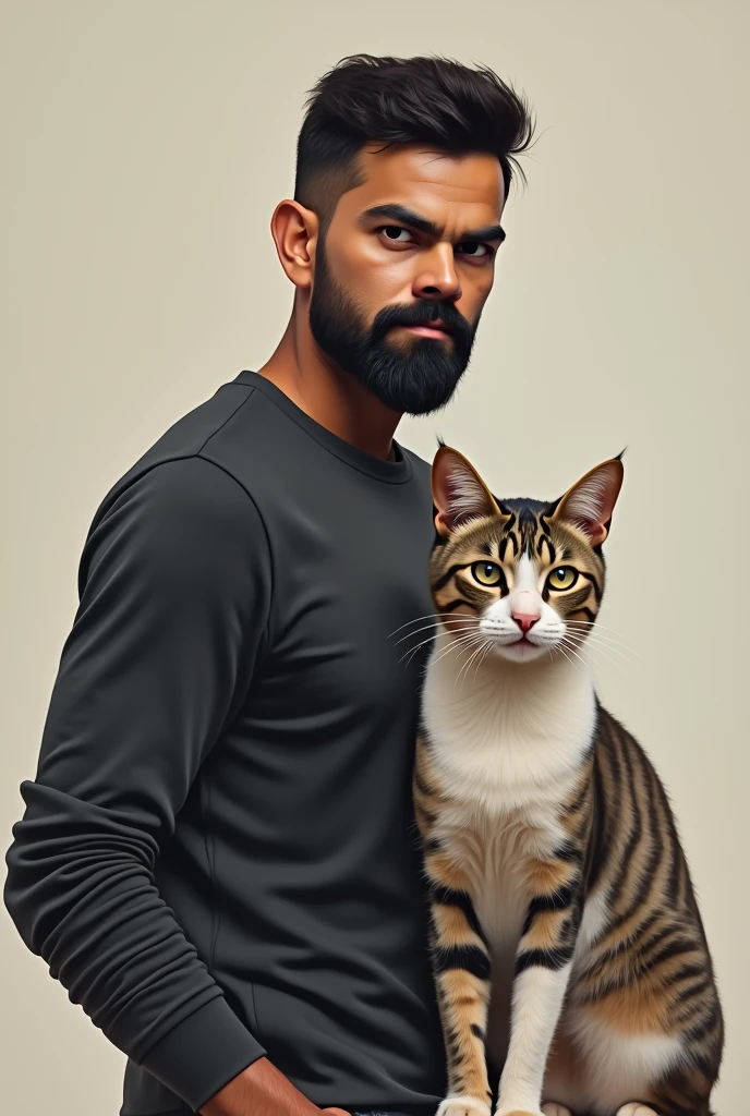 Virat Kohli with cat


