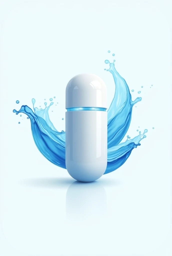 Create a logo for the AQUALAGS brand that contains water elements and a white tube, modern style and blue tones