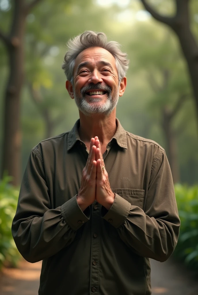 A man expressing gratitude