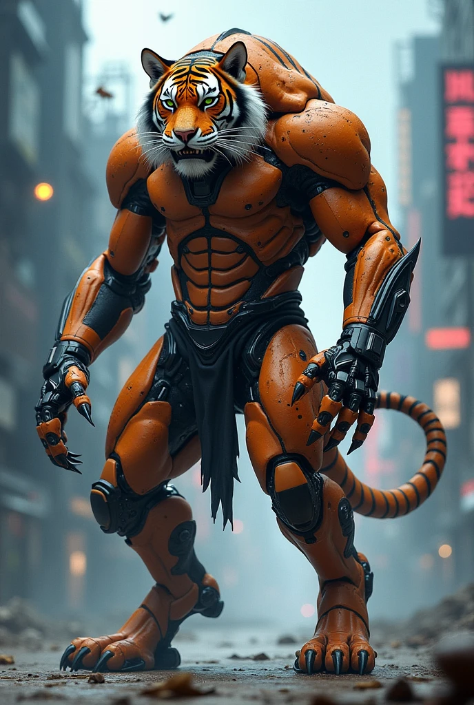 Half tiger human cyborg