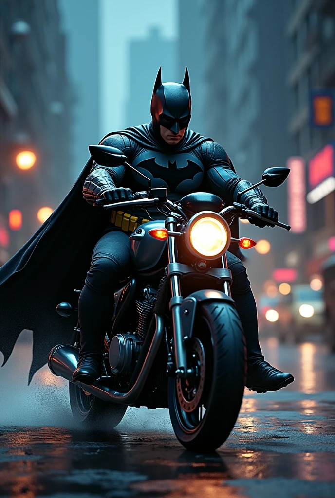 Batman on bajaj pulsar 150 motorbike