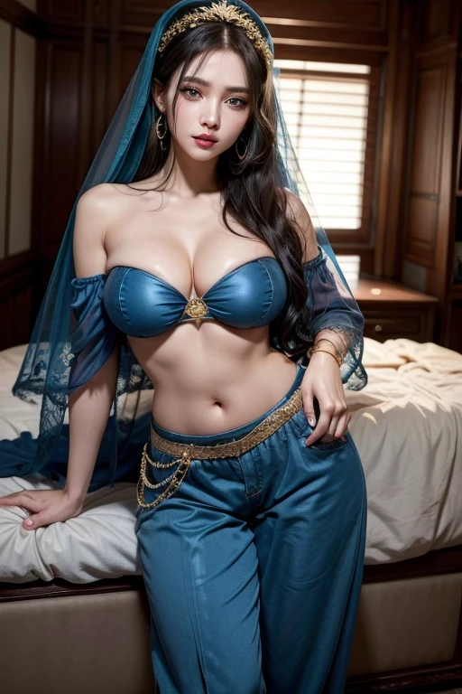 Big Tits,Big Ass,

Exotic blue off-the-shoulder setup。The pants style is distinctive.、Wear a veil and gold accessories。
	• Makeup: Highlight your eyes with dark eye makeup、Gold eyeshadow and lipstick bring out your sexiness。