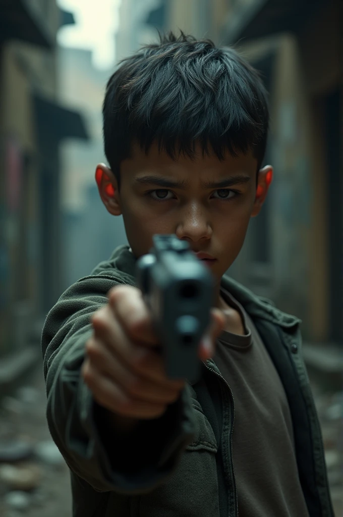 A Boy with gun