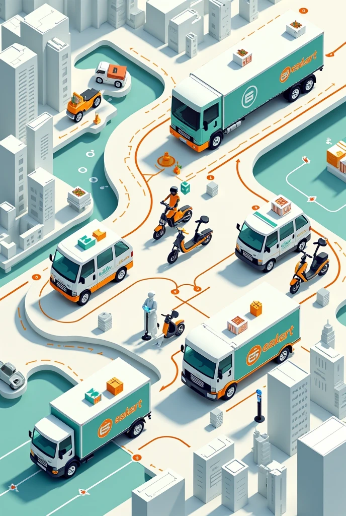 Ekart company's mode of transportation map