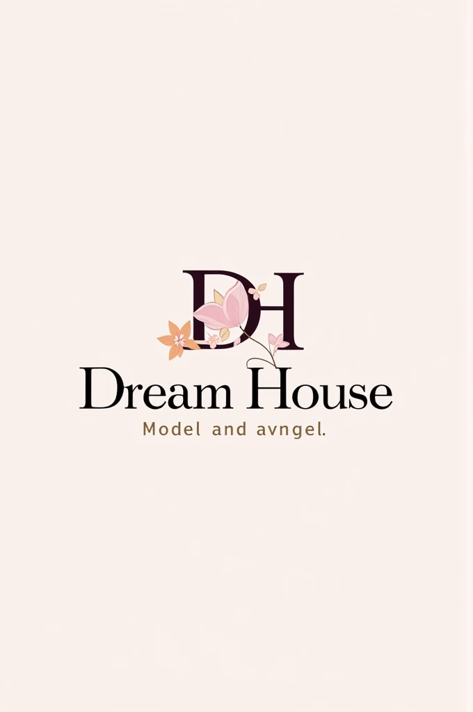 Make a logo with the initials DH and the name Dream House Model referring to a school for models and beauty queens