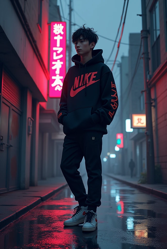 clothing logo in street anime style, realism, minimalism, phonk, shaders