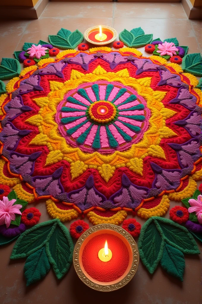Flower rangoli designs