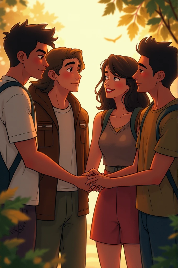 Ali and his friends returning home, sharing a heartfelt moment and promising to support each other in all future adventures."