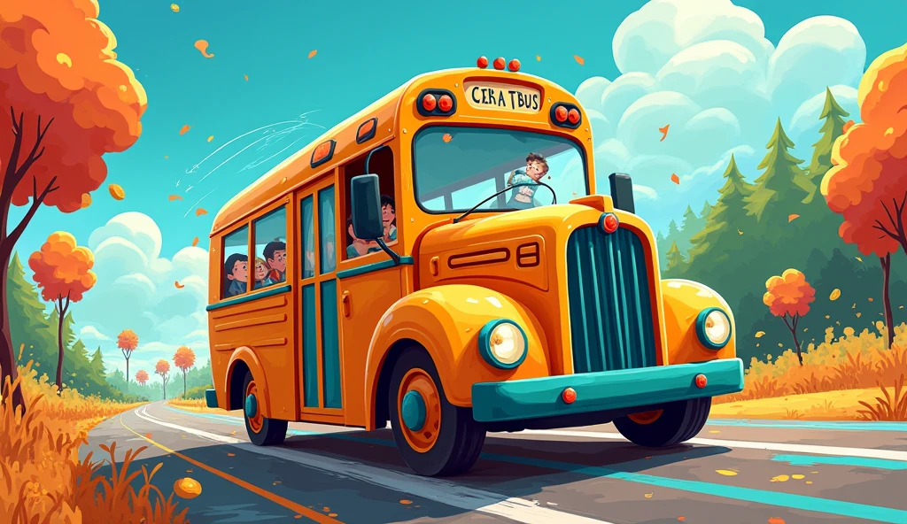 The wheels on the bus go round and round,
Round and round,
Round and round.
The wheels on the bus go round and round,