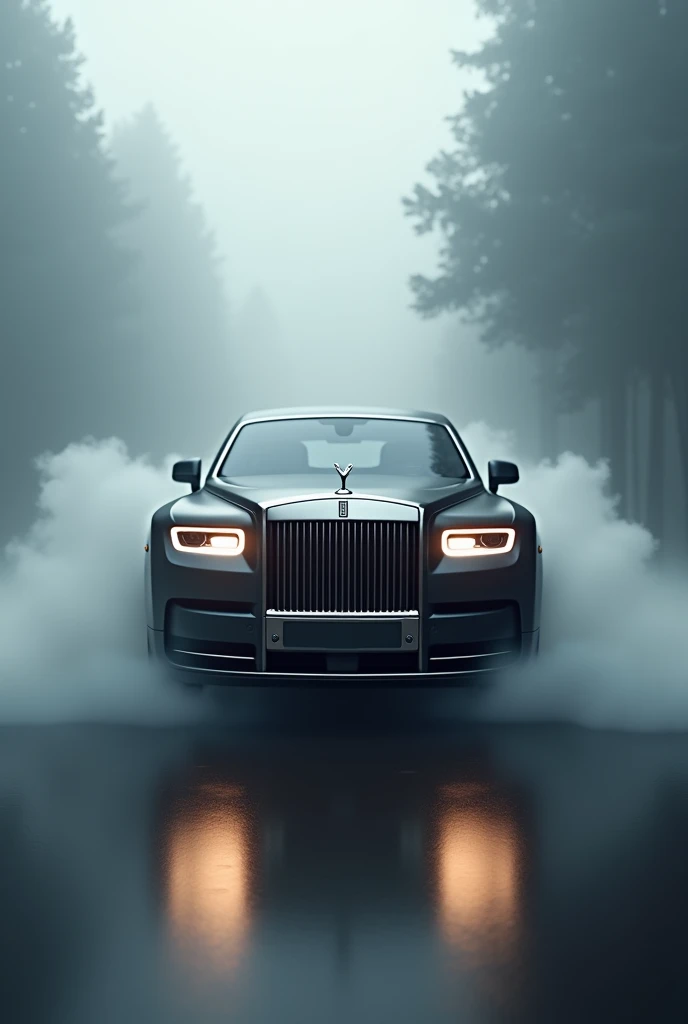 Rolls Royce fantam and luxury car and fog