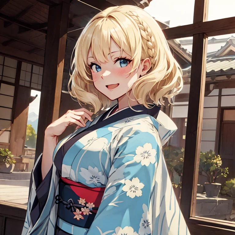 
colorado_kantaicollection
blonde_hair, short_hair, braid, blue_eyes, side_braids, breasts, large_breasts, open_mouth, blush, capelet,
(masterpiece:1.4),(best quality:1.4), (premium:1.4), (great illustration:1.4), (ultra-detailed:1.4),(art CG, 8K),full body,1girl,solo,KonishiCSA,
(kimono:1.4),green tea,smile,