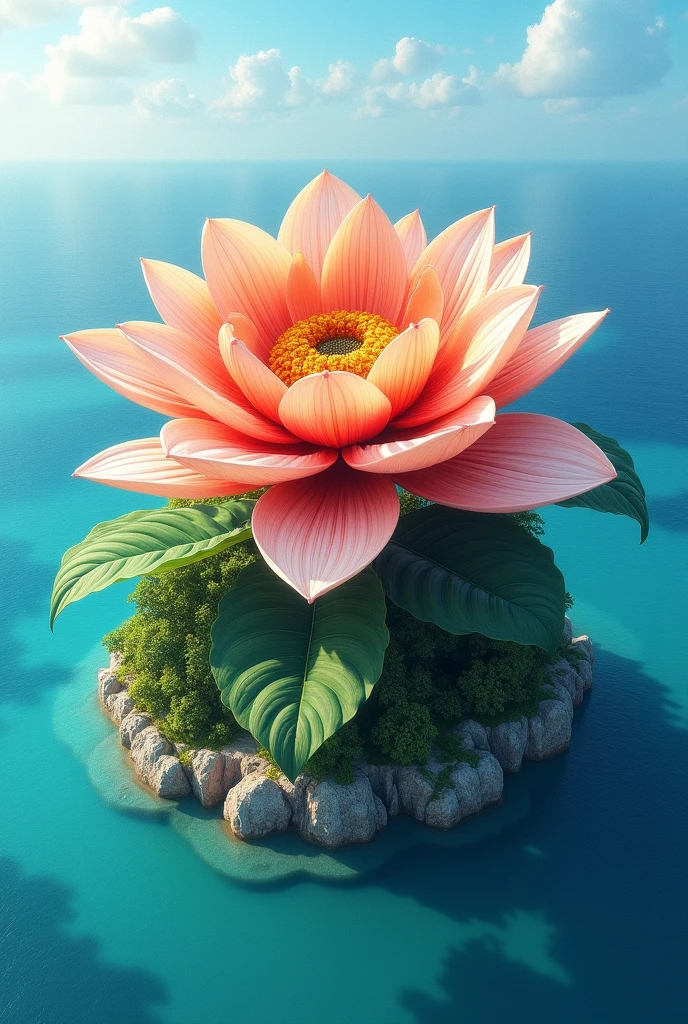 masterpiece、 Highest quality, Highly detailed、8k、 High resolution, Flower-shaped island、