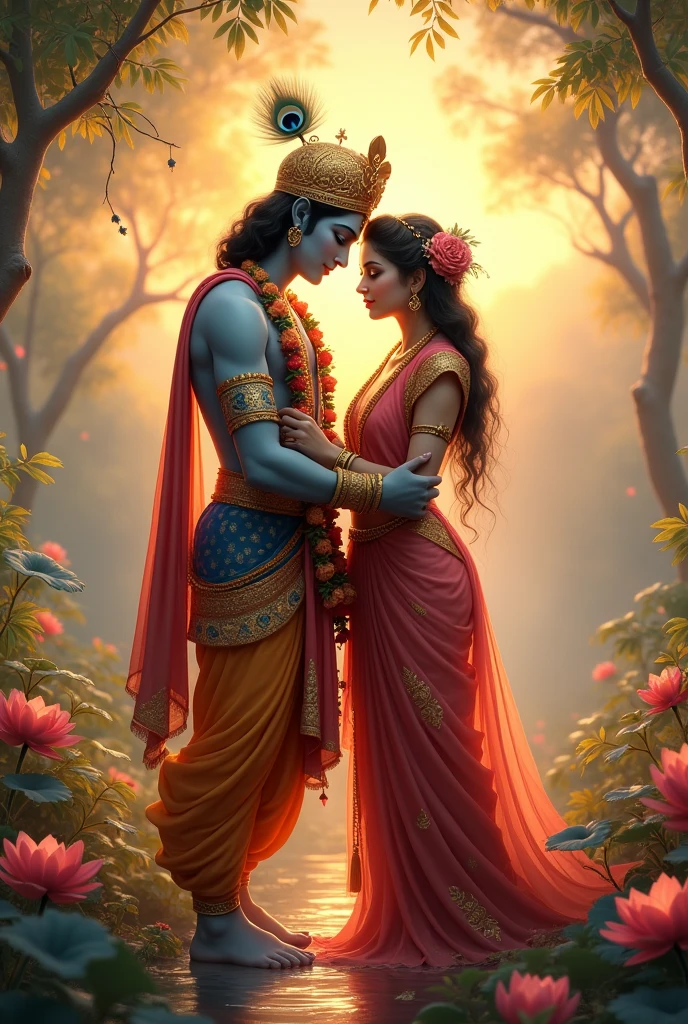 Lord Shree Krishna and Radha Rani 8k ultra HD wallpaper in save battery photo